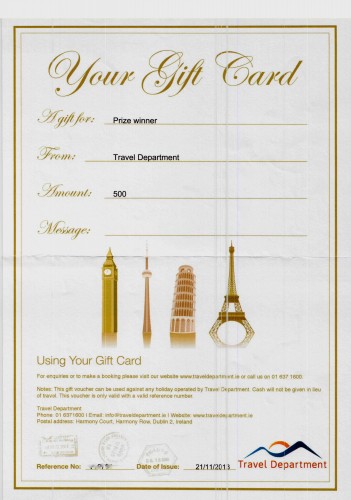 Holiday Voucher Park Shopping Centre Prussia Street